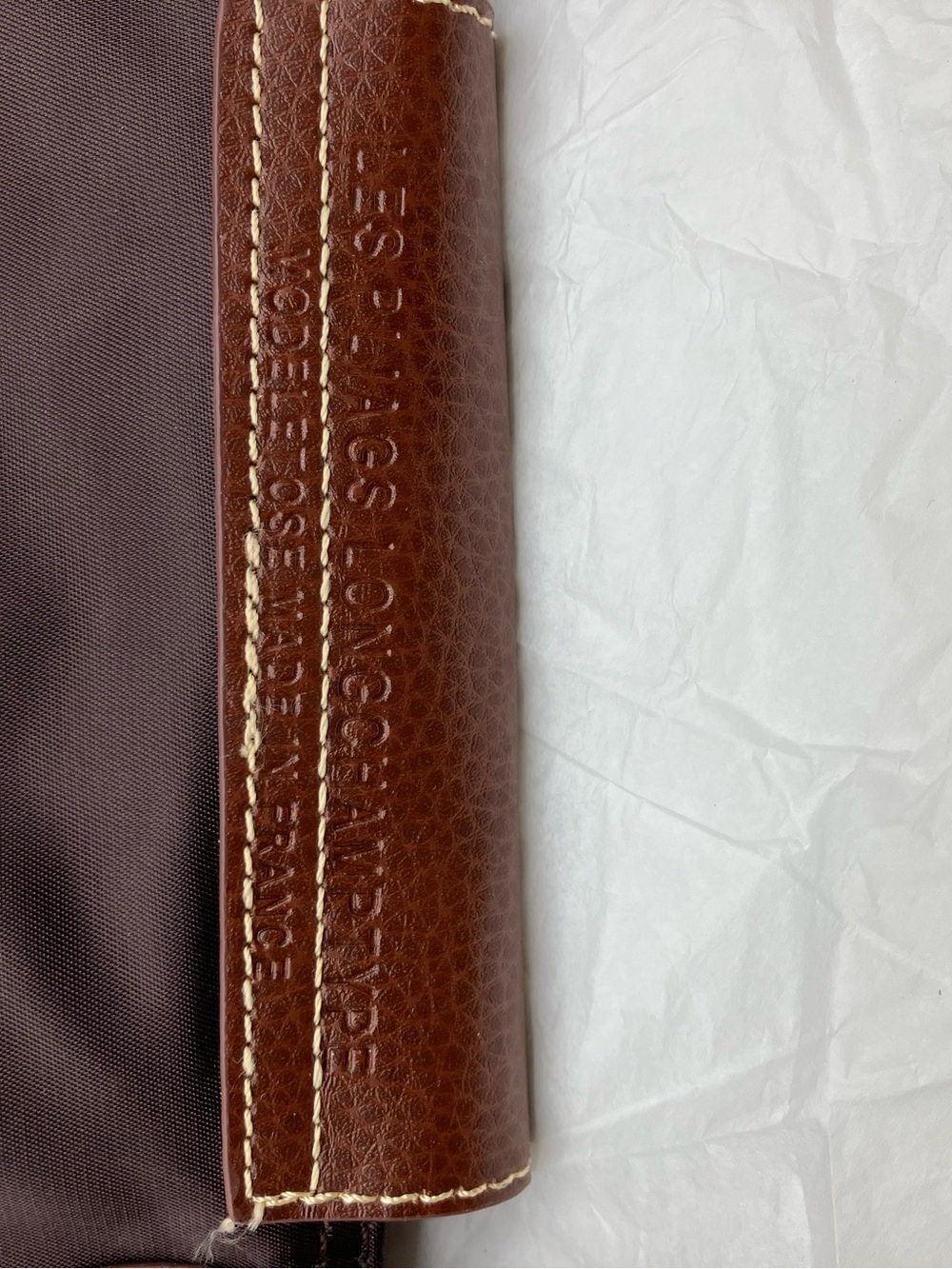 LONGCHAMP Classic Brown Nylon Tote Bag with Leather Trim - Picture 4 of 11
